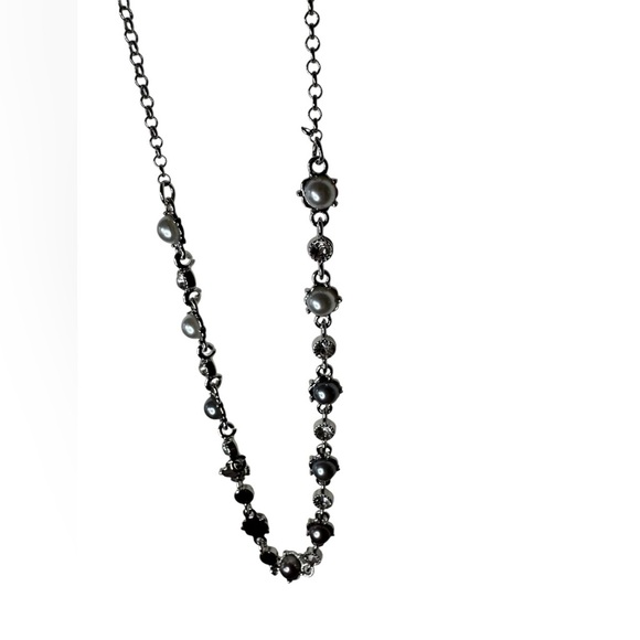 Paparazzi Prolonged Passion Silver Pearl Dainty Short Necklace and Earrings - Picture 4 of 5